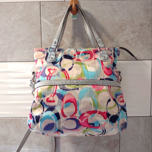 Coach Poppy Sateen Signature Monogram Crossbody Bag - Picture 3 of 13